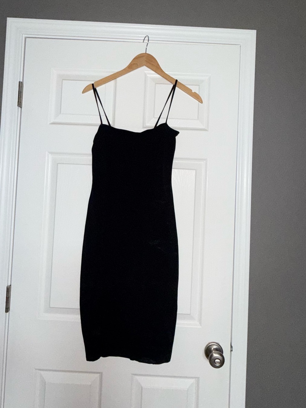 Express Black Mini Slip Dress with Spaghetti Straps